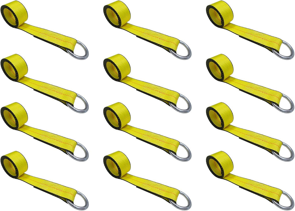 2 in x 10 ft Red O-Ring Trailer Tie Down Strap E364953