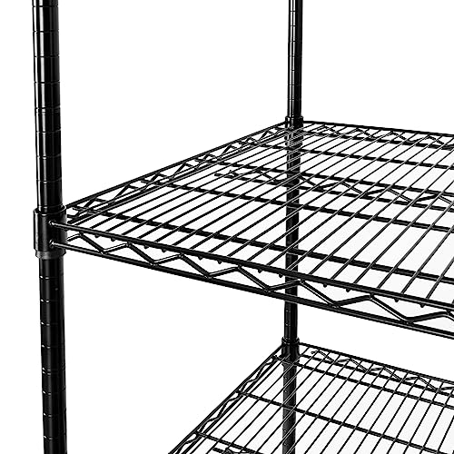 Black 5-Tier Solid Steel Wire Rack Storage Unit E47109