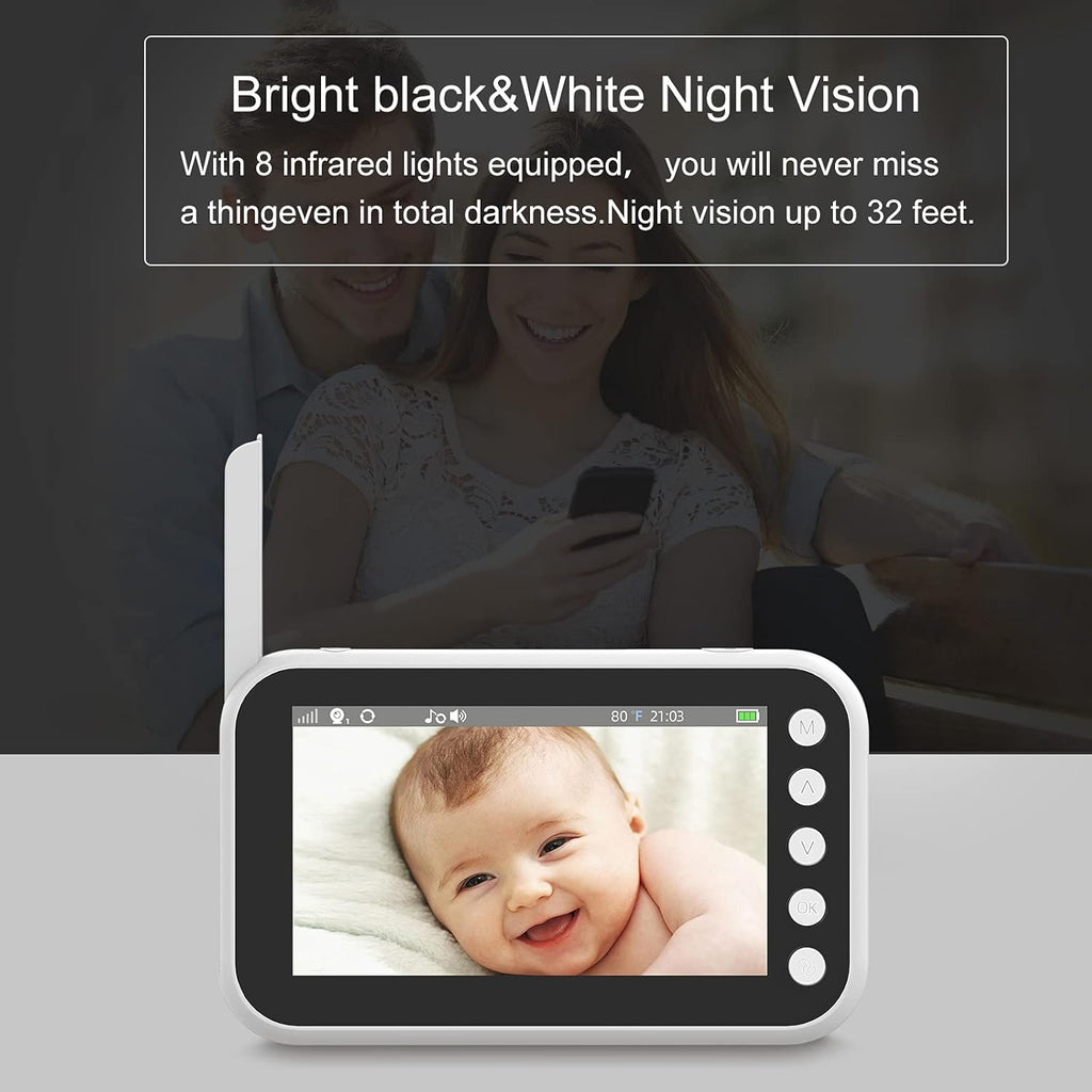 Video Baby Monitor with 4.3 Inch LCD Screen Night Vision Two-Way Talk Z8298