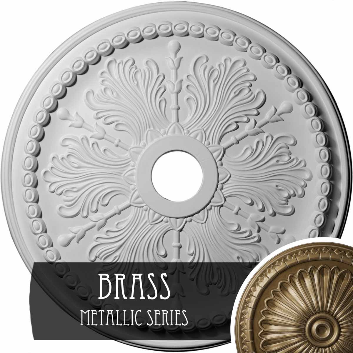 27 1/2x22OD x 4x22ID x 1 1/2x22P Hand-Painted Ceiling Medallion I376