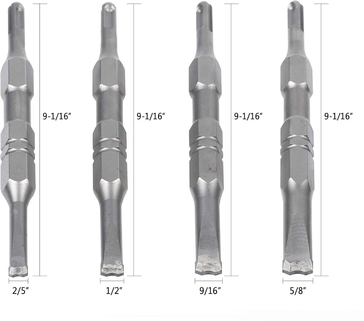 6PCS SDS Plus Floor Scraper Tool and Alloy Hammer Drill Chisel Bits with Groove Gouge Wall Scraper with Case J28812