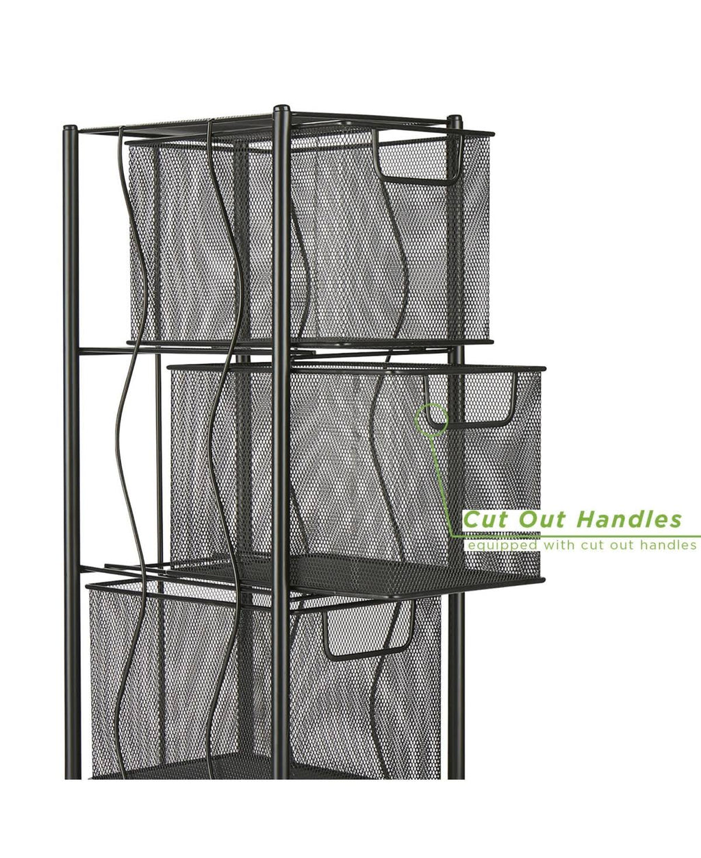 4 Drawer Rolling Mesh Metal Cart B198235