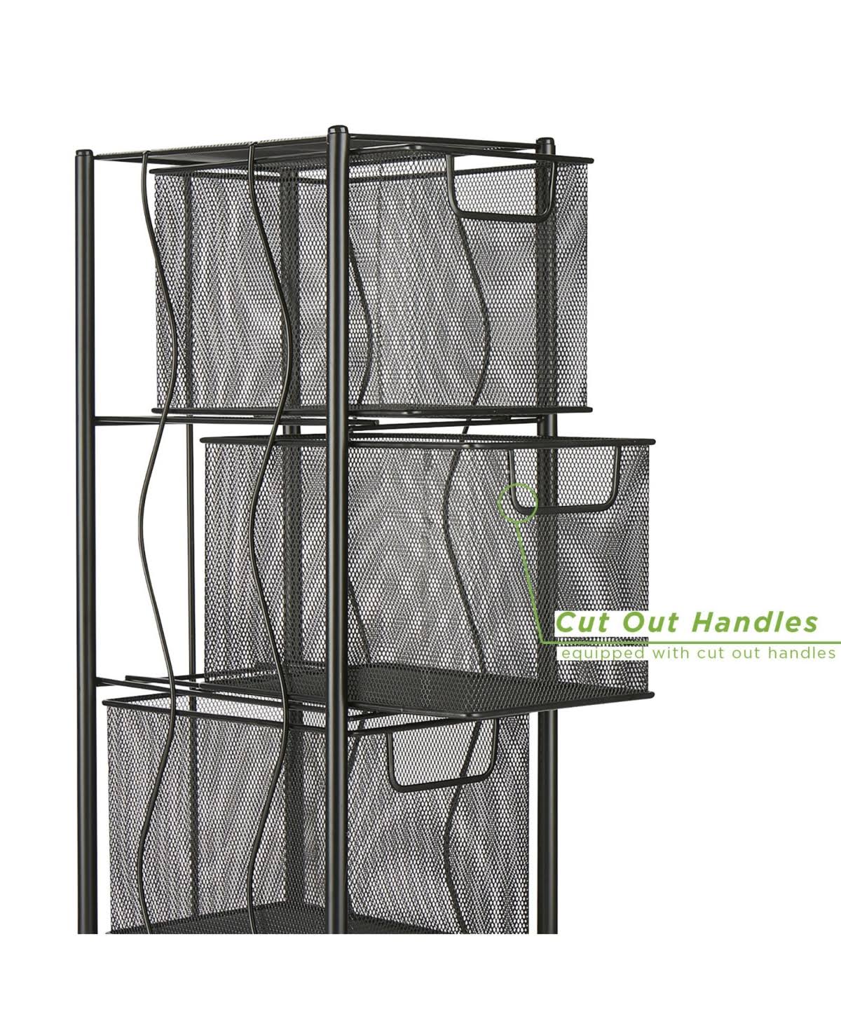 4 Drawer Rolling Mesh Metal Cart B198235