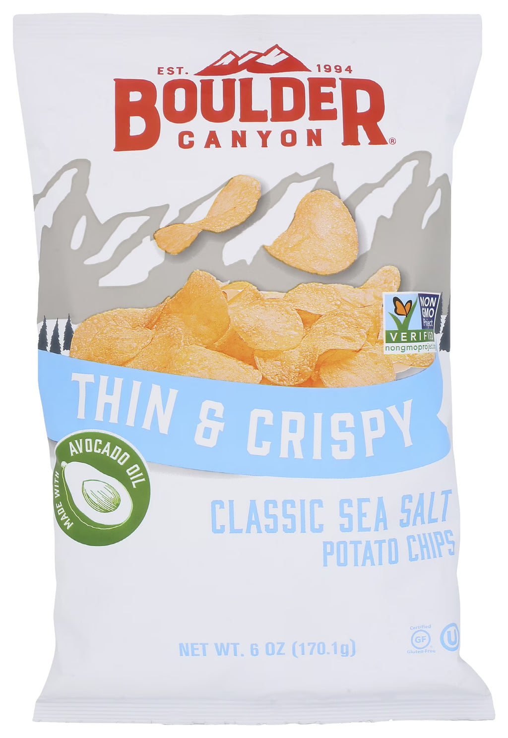 Thin & Crispy Potato Chips 6 Ounce Pack Of 12 S8100