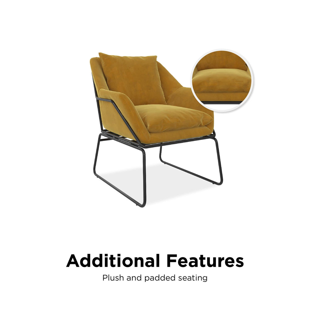 Mustard Yellow Velvet Accent Chair G441713