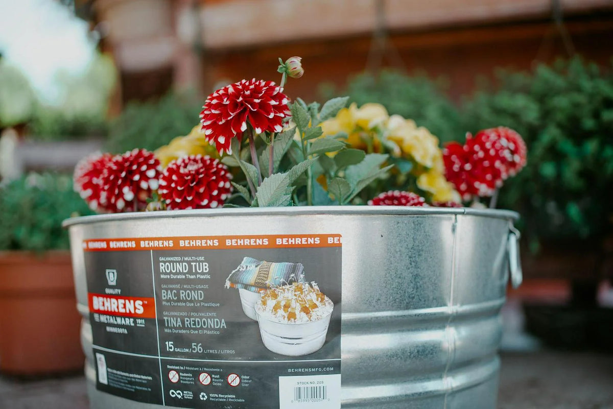 17 gal. Galvanized Steel Round Tub W97256