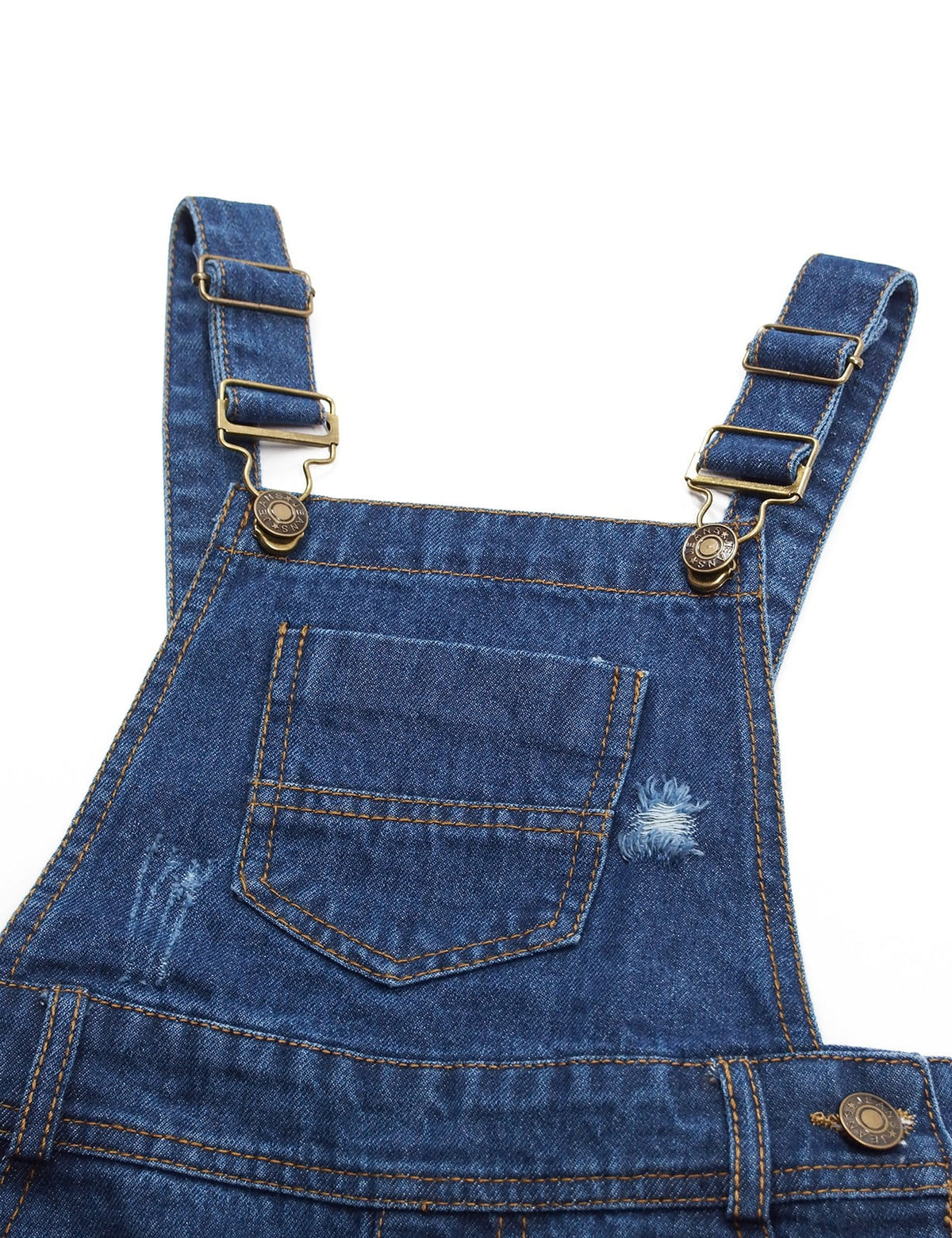 Blue 12T Girls Ripped Jeans Overalls V671617