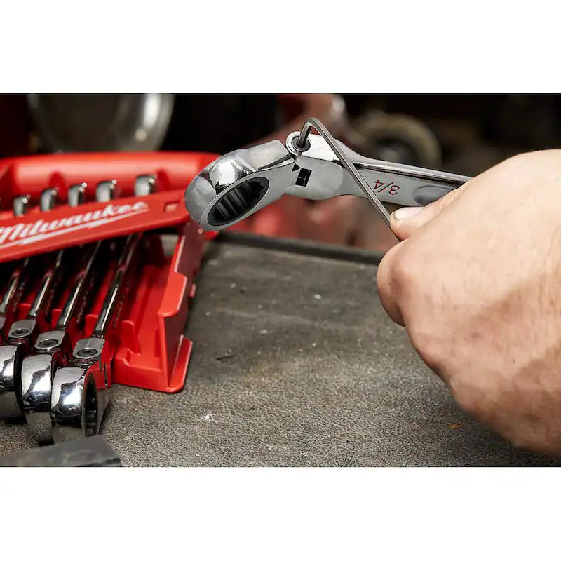 25-Piece Flex-Head Ratcheting Combination Wrench Set SAE with Screwdriver Set T75116