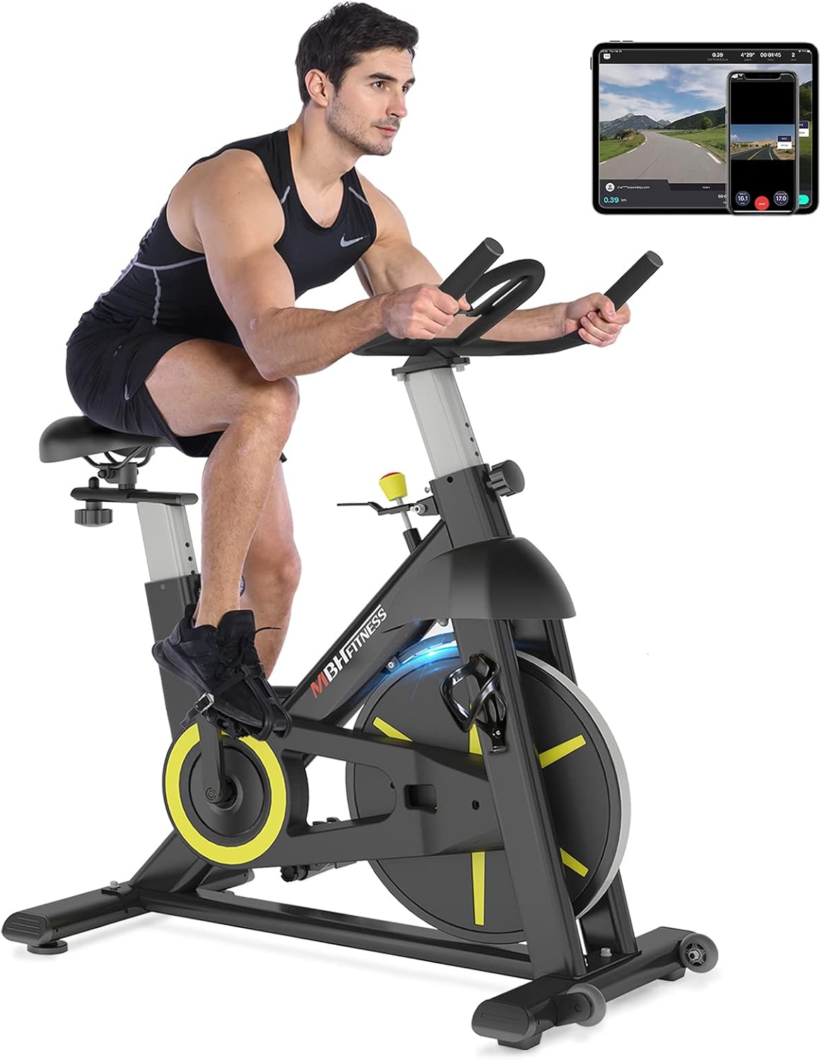 Magnetic Exercise Bike Stationary Indoor Cycling Bike, 330Lbs Weight Capacity D4967