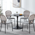 31.5" Wood Mid-century Dining Table with Marble Top S325650