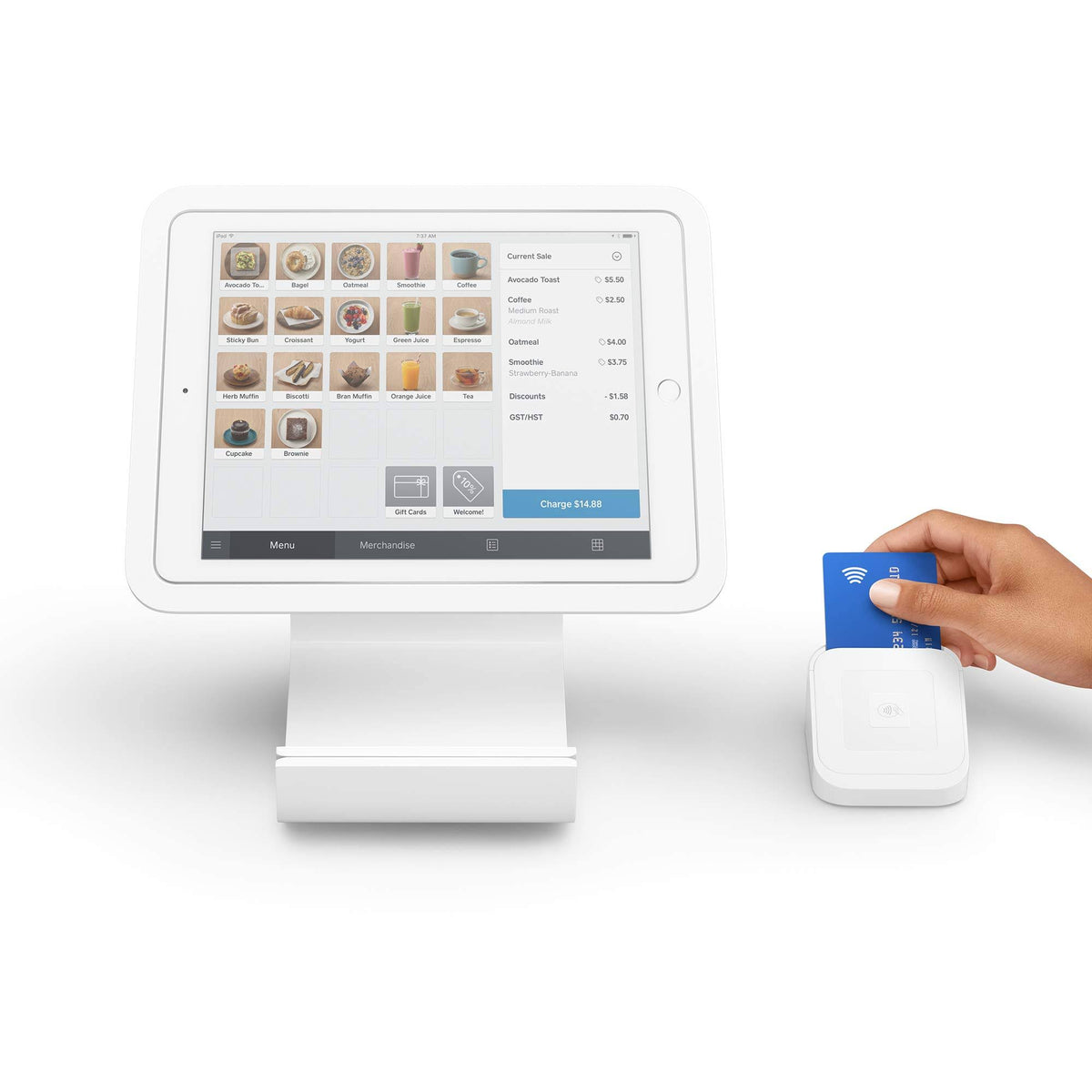Square Stand For Contactless And Chip, White H359478