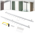 White Ceiling Mount Curtain Track Kit with Hooks R3132