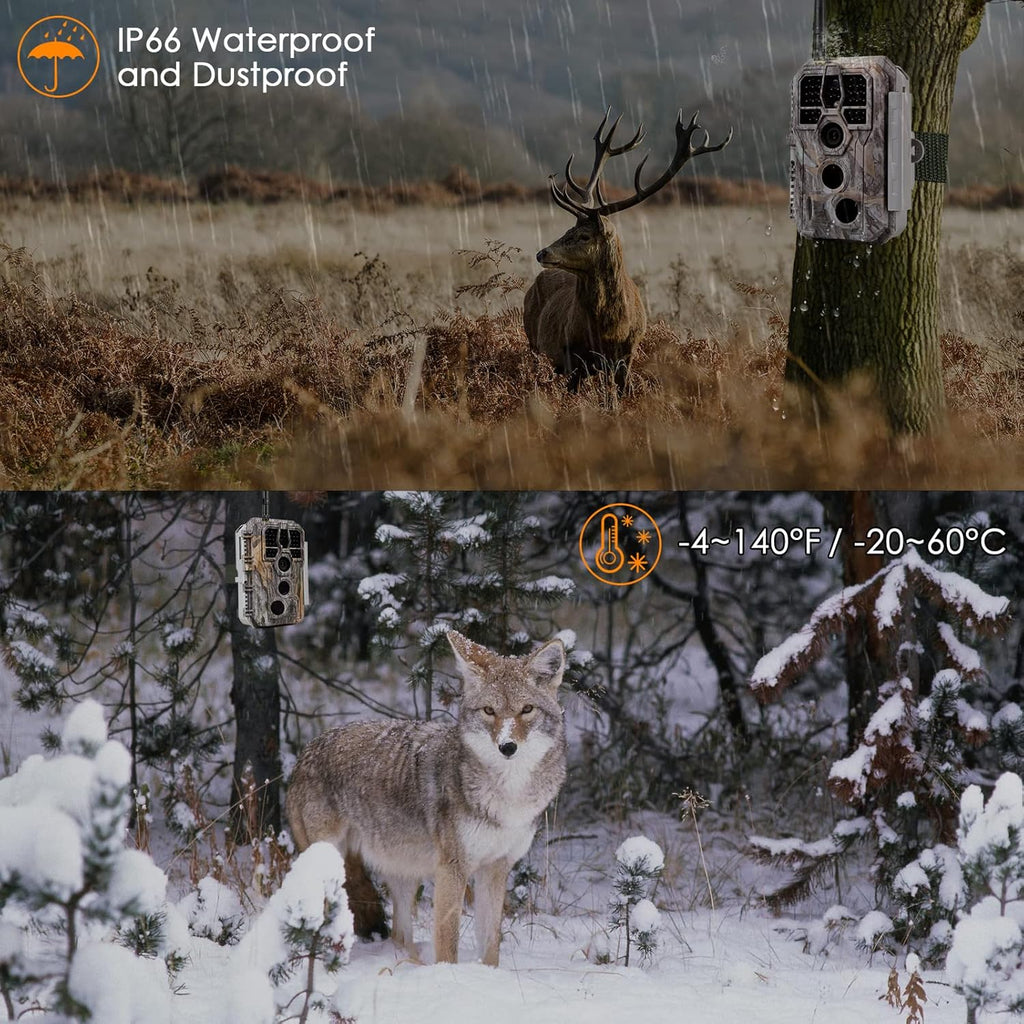 Deer & Trail Game Camera 32MP 1296P No Glow Night Vision Waterproof Motion Activated I261683