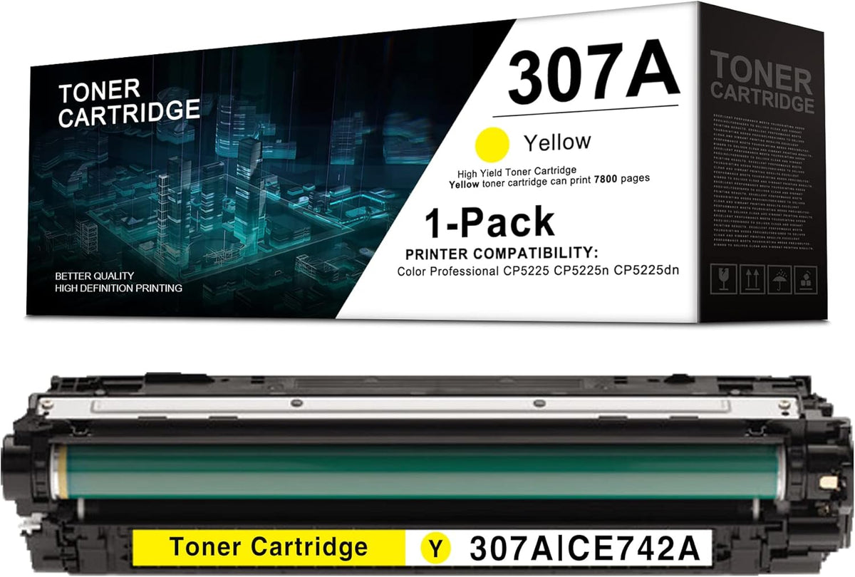 1 Pack Yellow Remanufactured Toner Cartridge for HP Color Professional CP5225 Printer P24079
