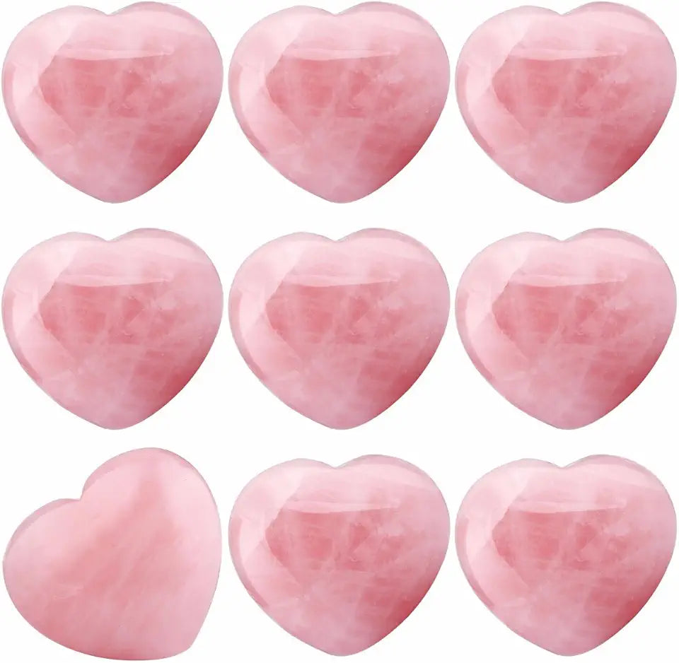 Rose Quartz Heart Worry Stone Pack of 10 X98292