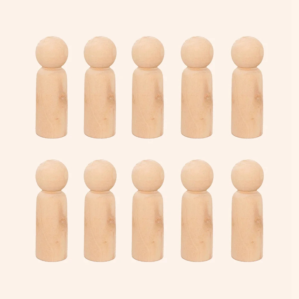 90 Pcs Unfinished Wooden Dolls DIY Y843099