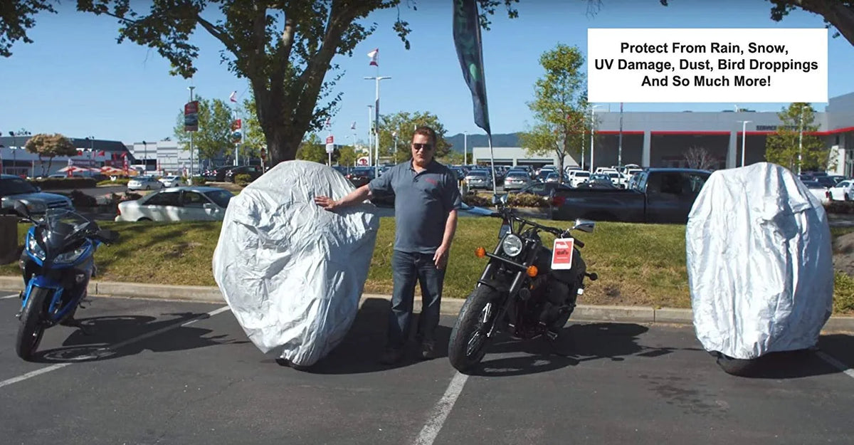 Motorcycle Cover with Securing Straps and Storage Bag R755768