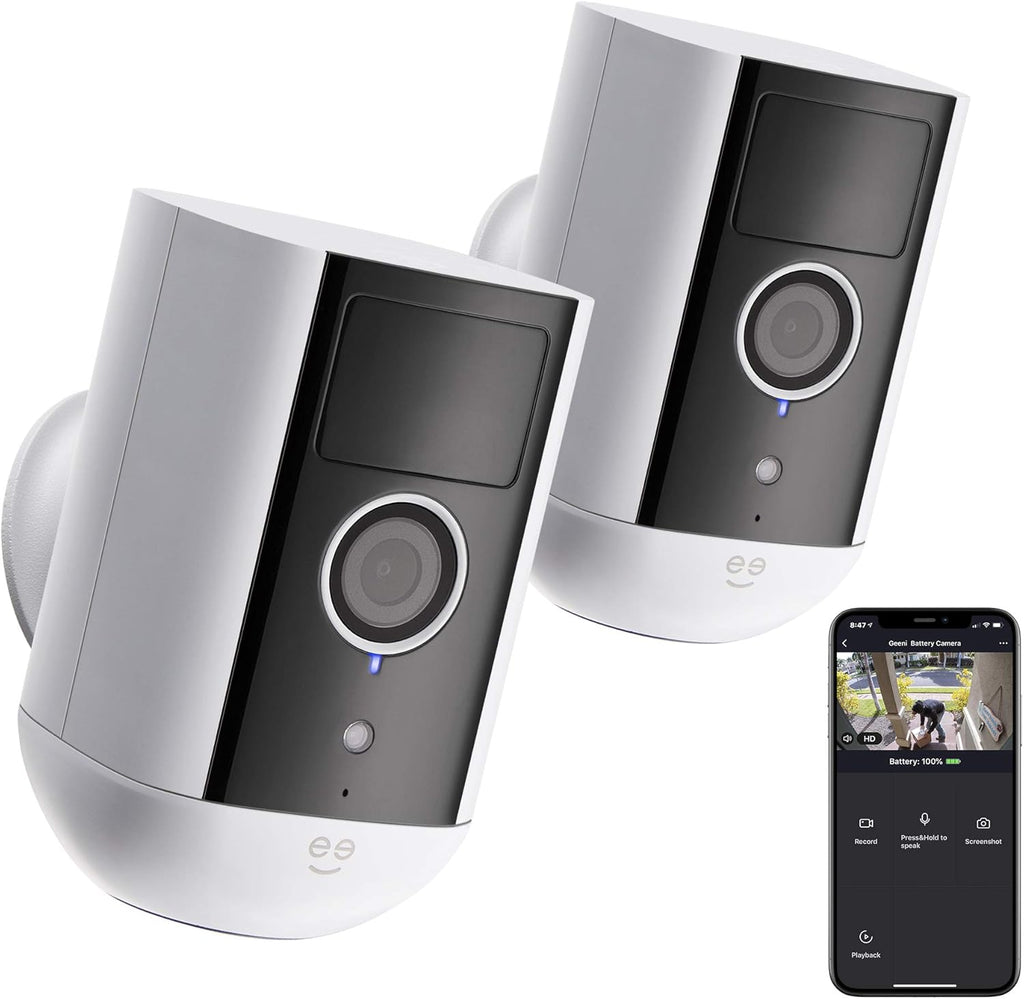 2 Pack 1080P Rechargeable Battery-Powered WiFi Security Camera L6489