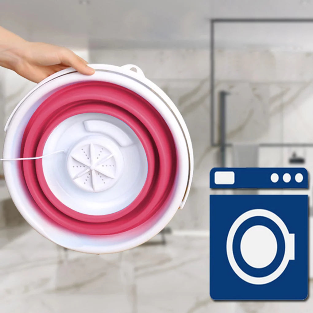 Pink Portable Mini Folding Washing Machine T664