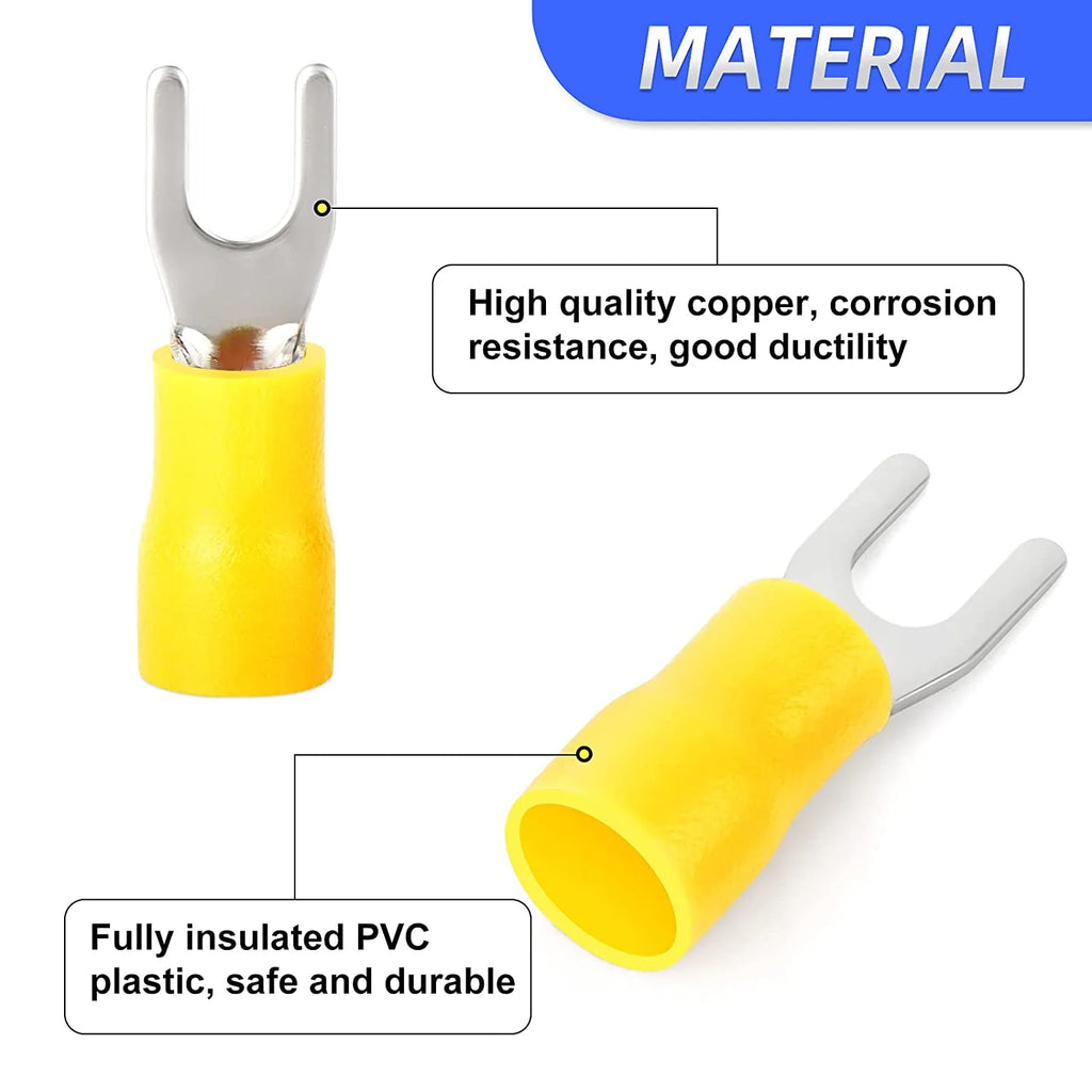 300 Pcs Insulated Fork Spade Wire Connector Terminal H411655