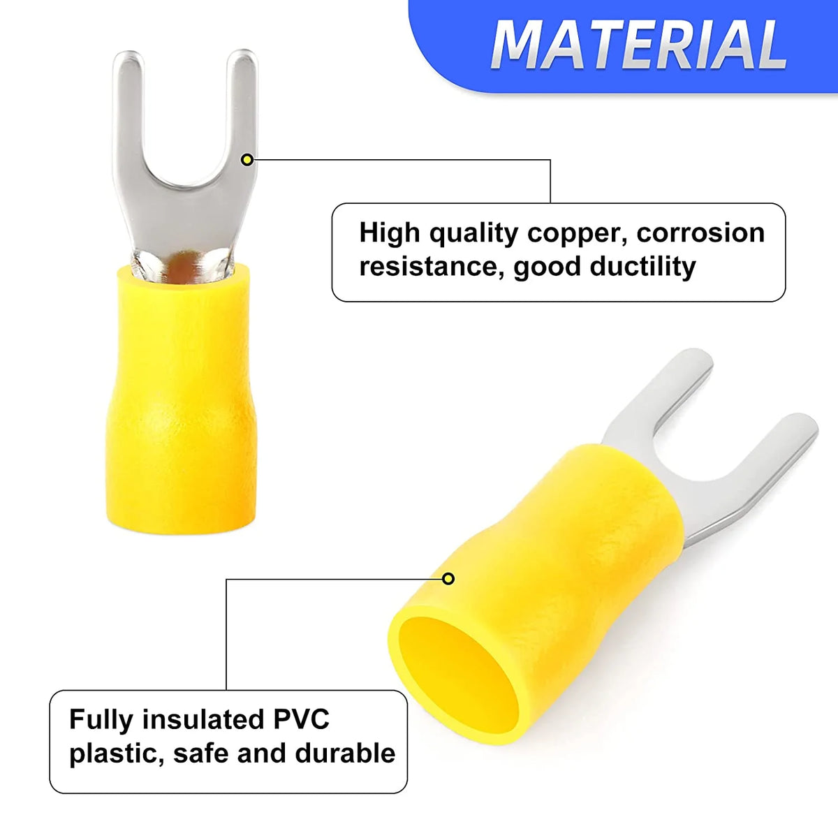 300 Pcs Insulated Fork Spade Wire Connector Terminal H411655