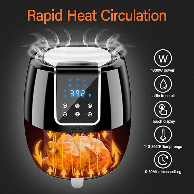 6-in-1 Air Fryer 7Qt/6.5L Black Q3143