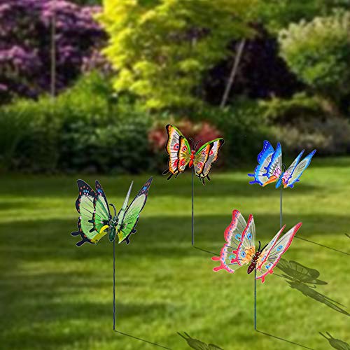 3D Large Butterfly Garden Stakes Decorations Outdoor Lawn Decorative Yard Decor Ornaments (Pack of 4) S85414
