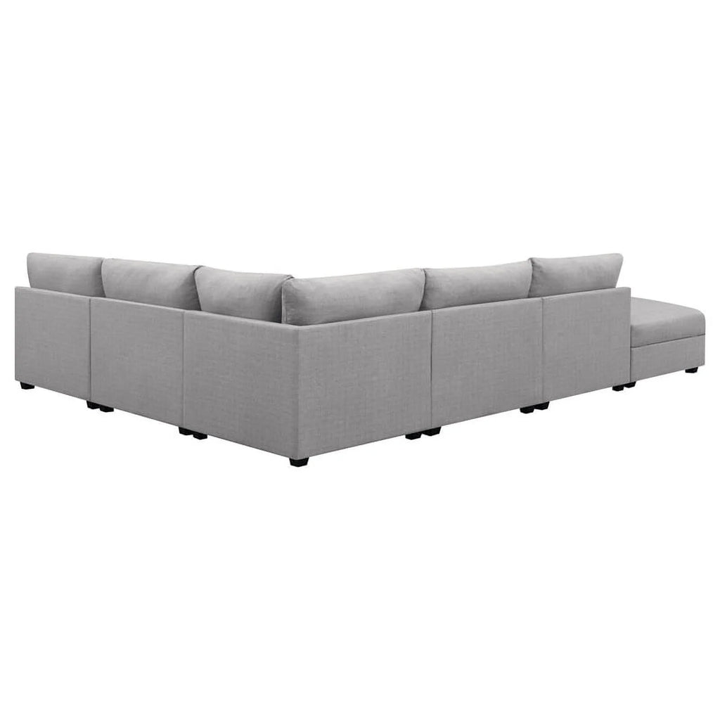 Gray 6-piece Fabric Upholstered Modular Sectional H4183