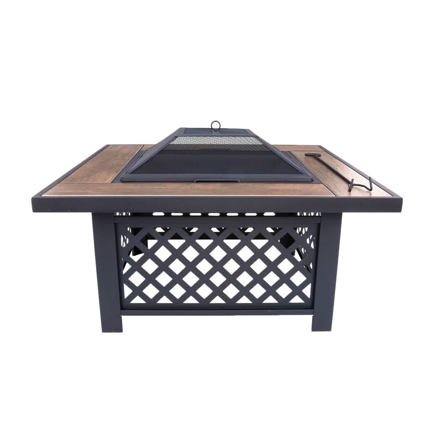 Black Steel Wood-Burning Fire Pit F49775