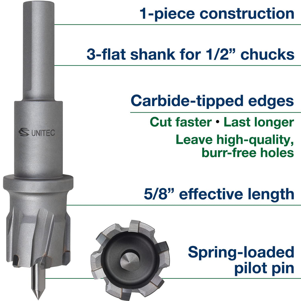 Tungsten Carbide-Tipped Hole-Saw for Metal 3/4 Pack of 2 H78623