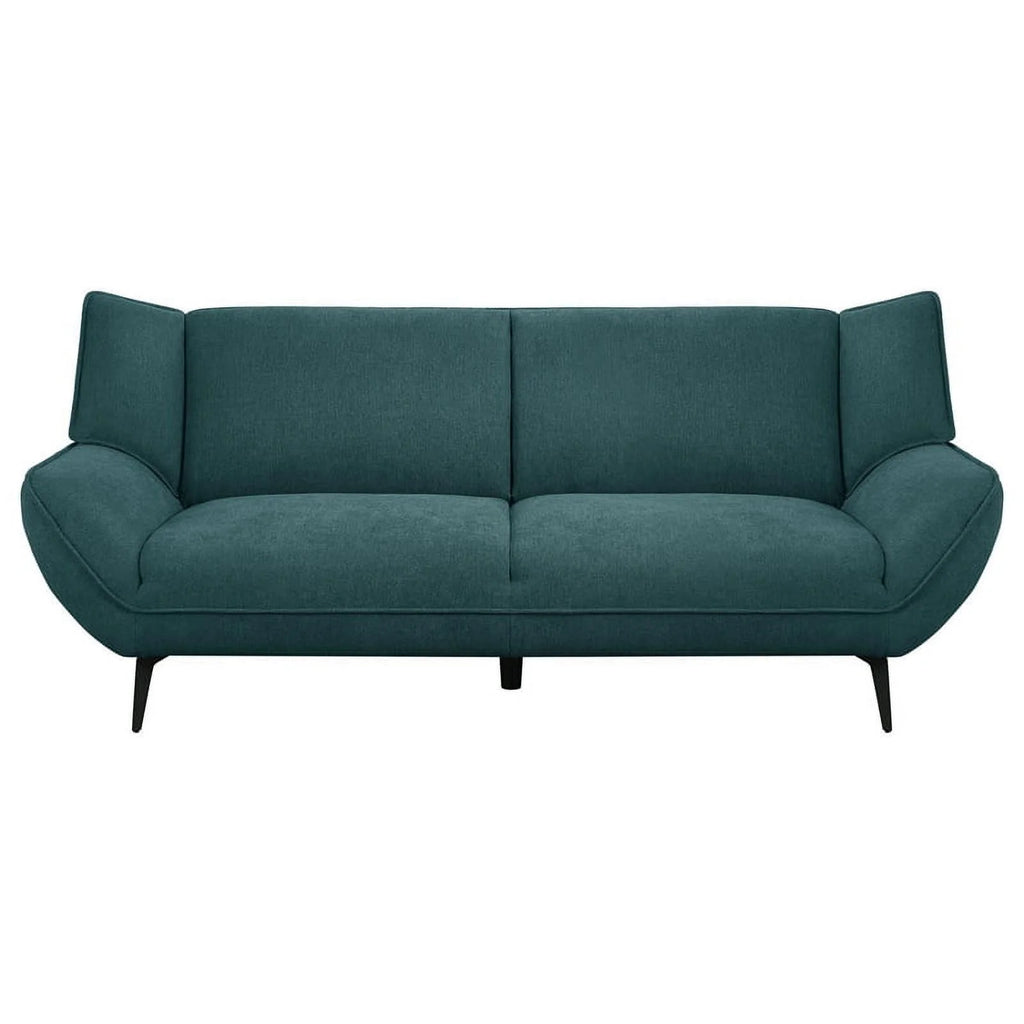 Teal Blue Black Fabric Metal Sofa Set N4765