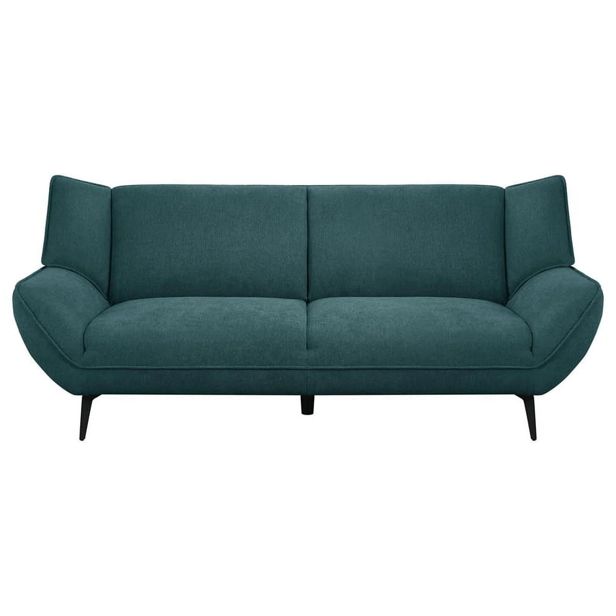 Teal Blue Black Fabric Metal Sofa Set N4765