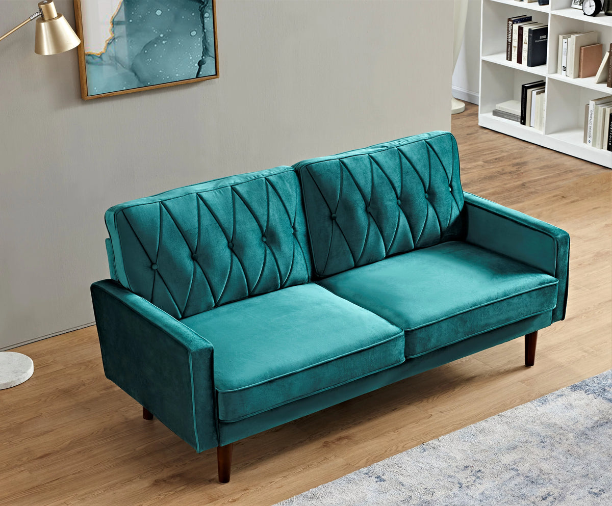 Green Tufted Cushion Back Sofa Z394869