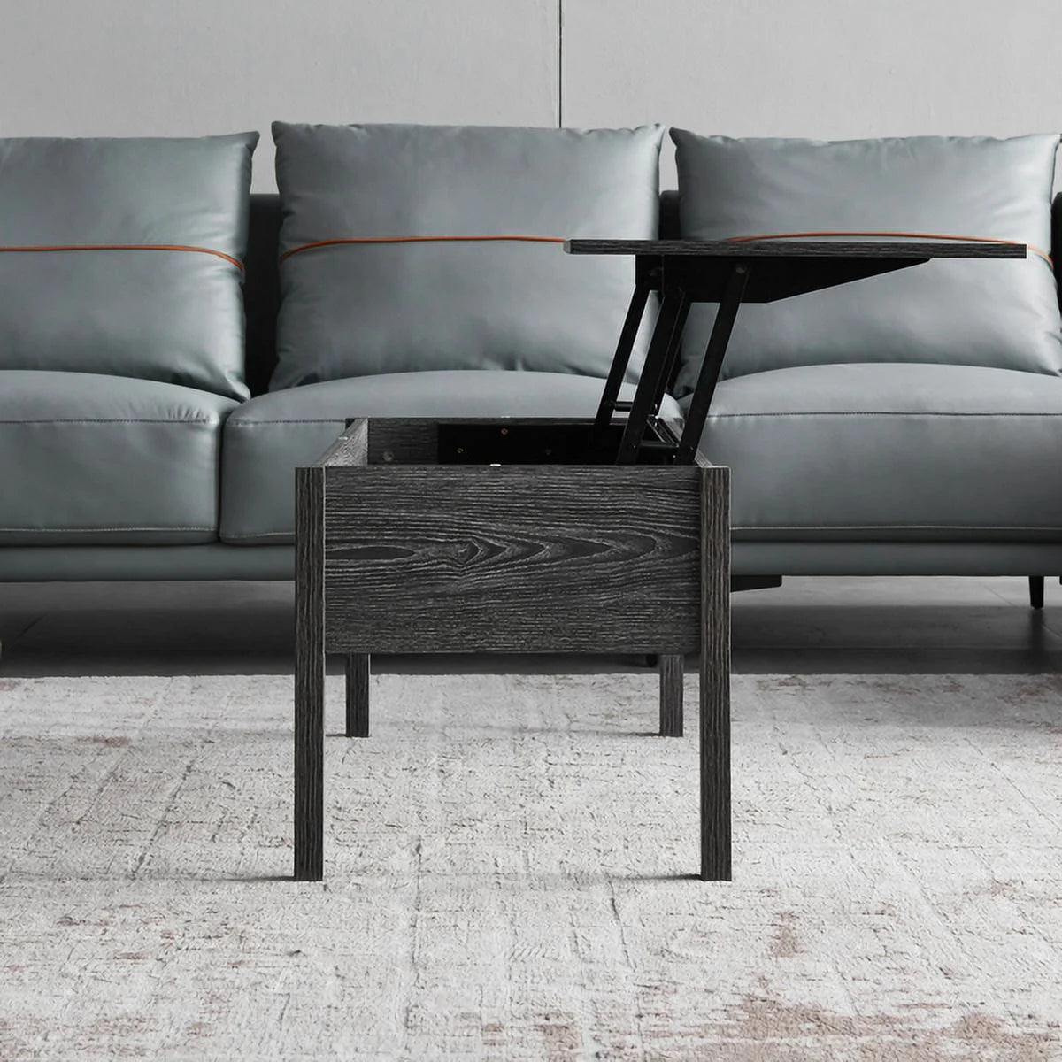 Dark Grey Oak Lift-Top Coffee Table with Storage N423