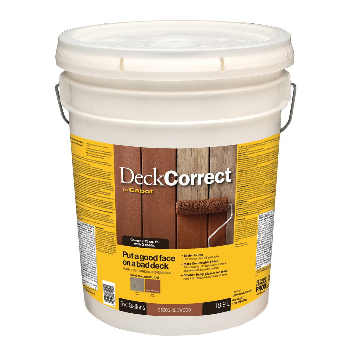 Solid Redwood Water-Based Latex Deck Stain 5 Gal J4311
