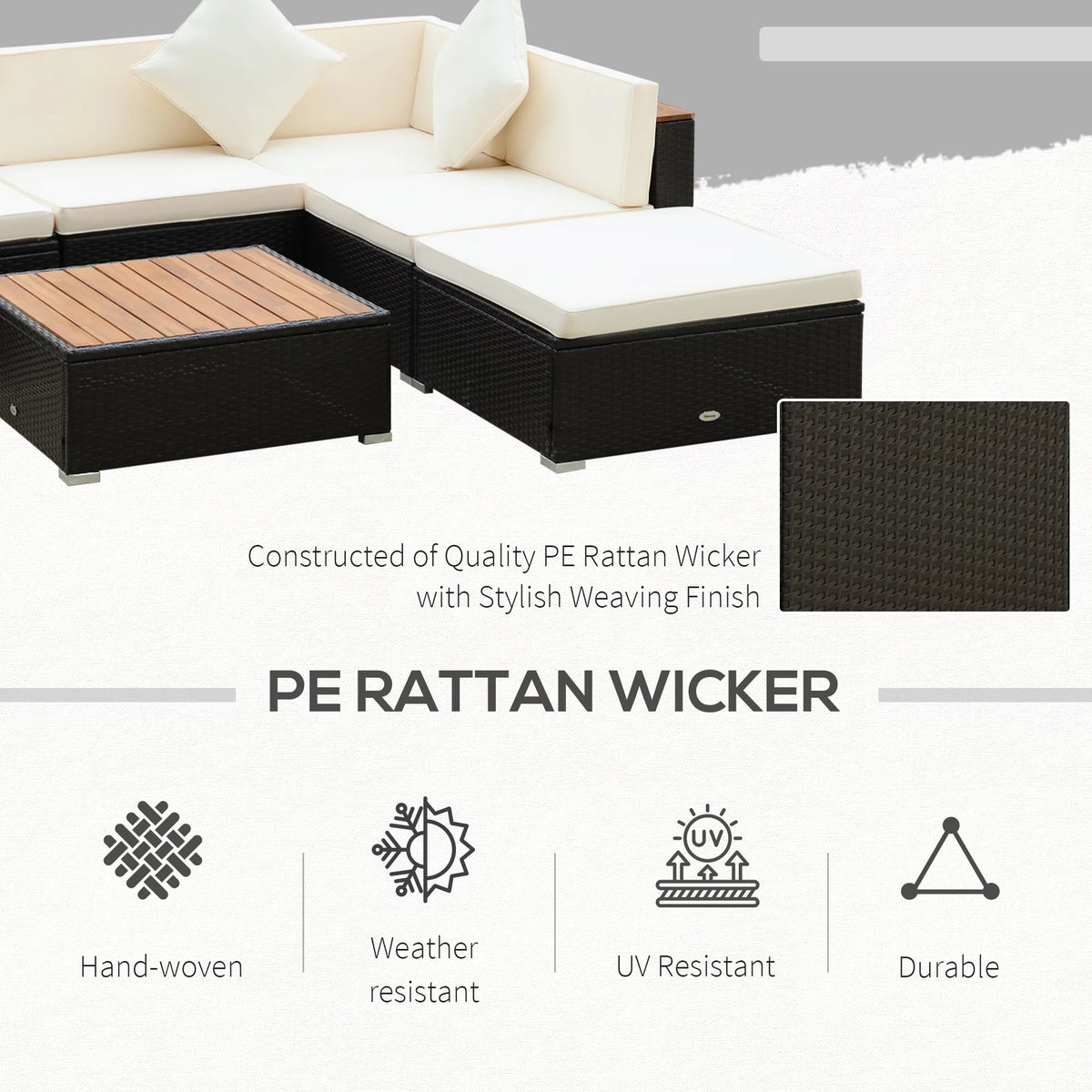 6 PCs Outdoor Rattan Sofa Set H3459