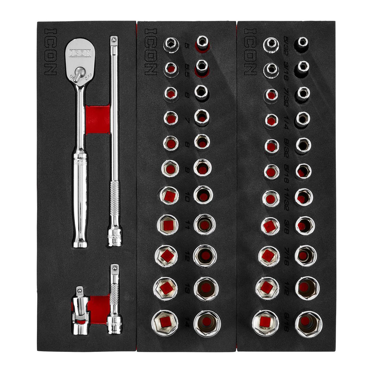 1/4 in. Drive SAE and Metric Socket Set, 48-Piece L749902