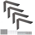 4 Pack Rustic Iron Black Metal Shelf Brackets Q3374