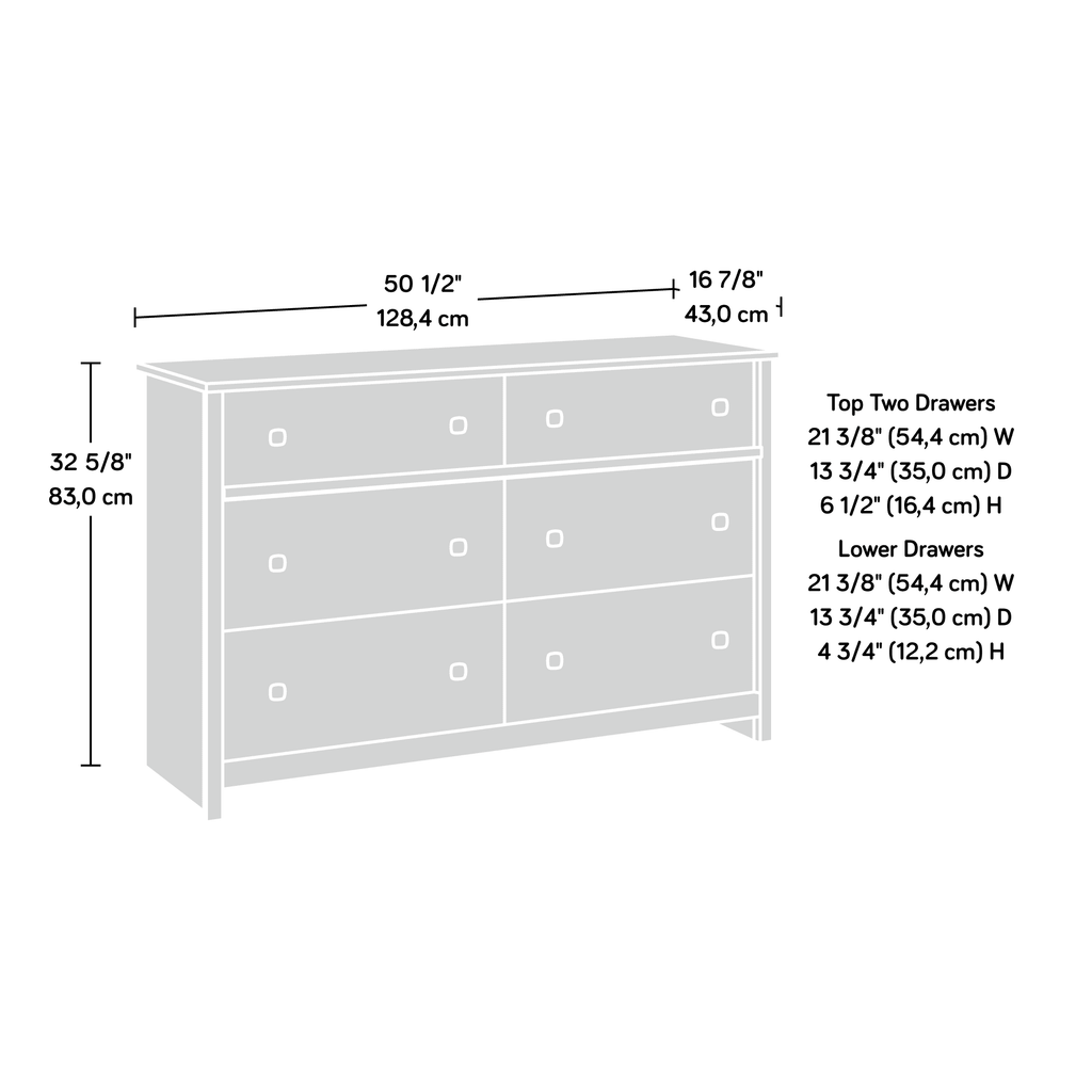 White 6-Drawer Dresser Y905