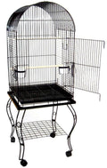 20-inch Dometop Parrot Cage with Stand, Black Y14790