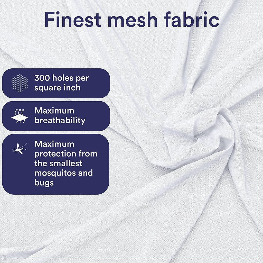 Ultra Large Mosquito Net Bed Canopy, Single to King Size, Mesh 380, 2 Entries, Storage Bag U721602