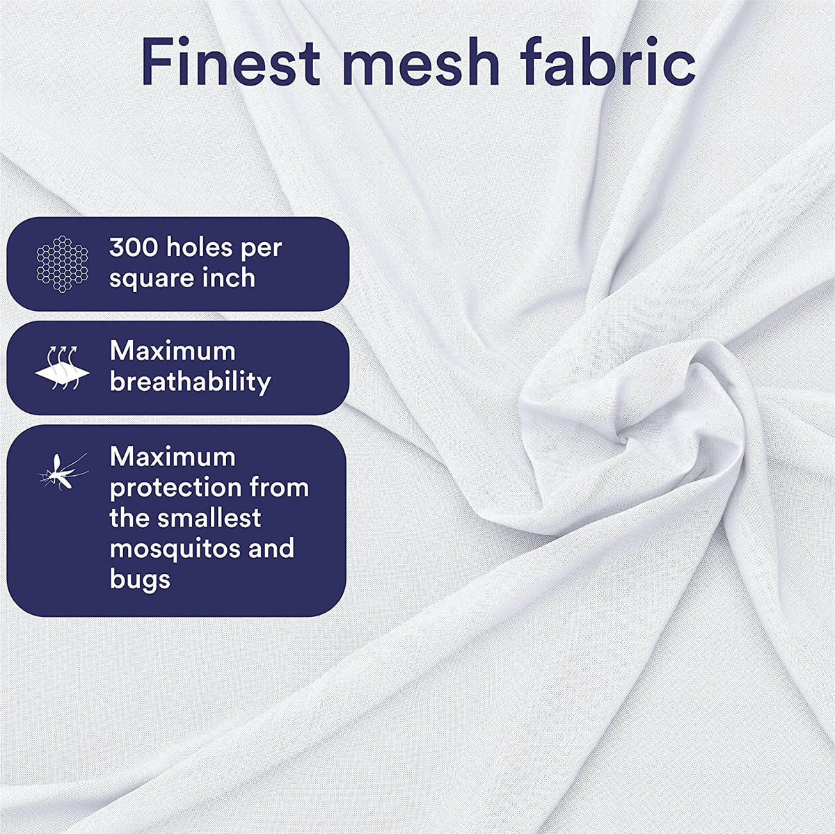 Ultra Large Mosquito Net Bed Canopy, Single to King Size, Mesh 380, 2 Entries, Storage Bag U721602
