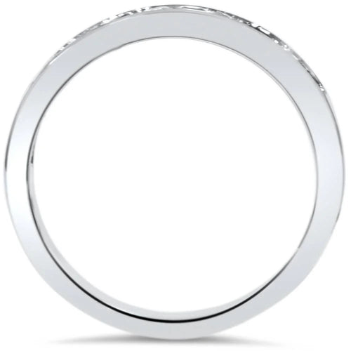 14K White Gold Sapphire Diamond Wedding Ring M9350
