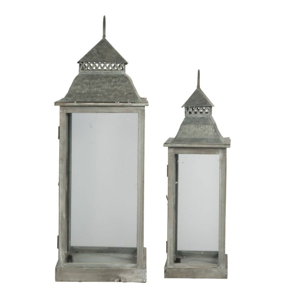 Set of 2 Antique Silver Lanterns L860219