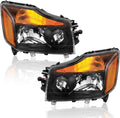 Headlight Assembly Black Housing with Amber Reflector D8464