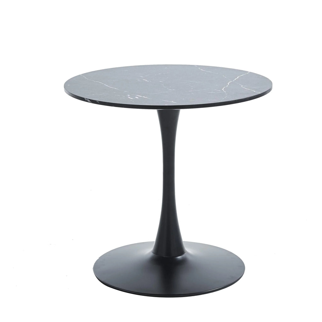 31.5" Wood Mid-century Dining Table with Marble Top S325650