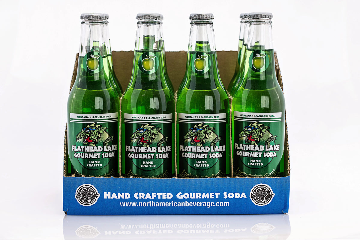 Flathead Lake Gourmet Soda (Granny Apple) - 12 Pack - 12oz Bottles N95506