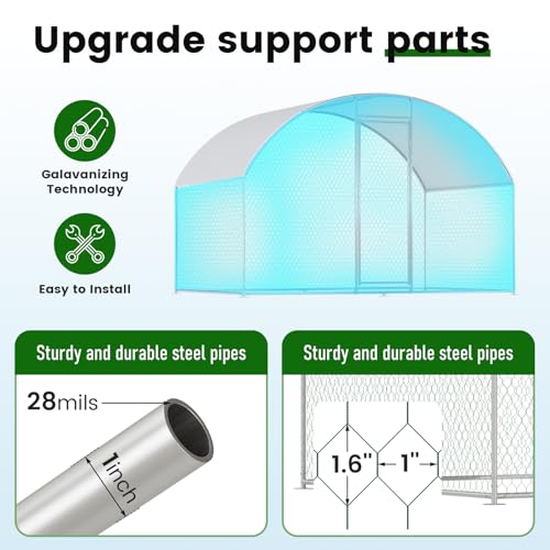 Large Metal Chicken Coop with Waterproof Cover K86133