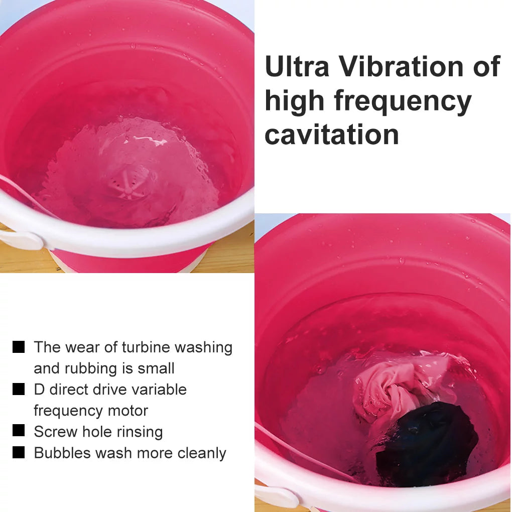Pink Portable Mini Folding Washing Machine T664
