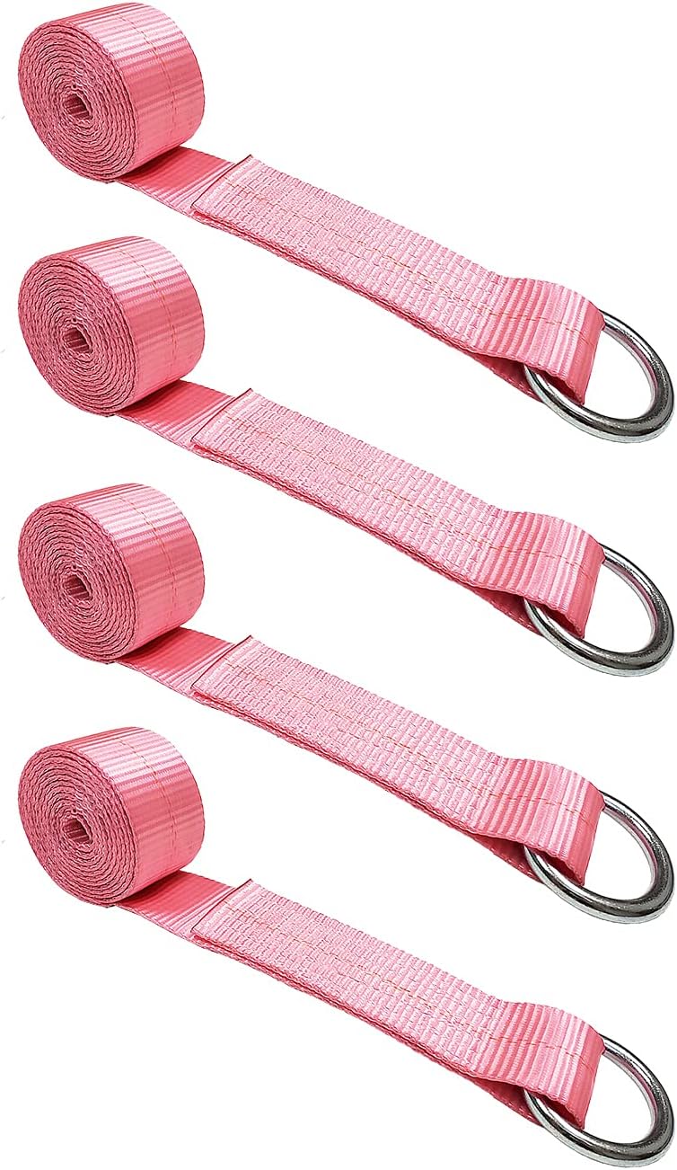 2 in x 10 ft Red O-Ring Trailer Tie Down Strap E364953